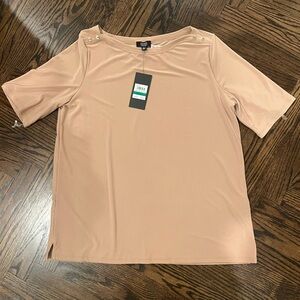 Jones New York Tan Short Sleeve Top